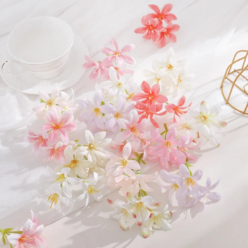 10Pcs Mini Silk Artificial Lily Flower Heads – Wedding & Décor Artificial Flower Heads Babs