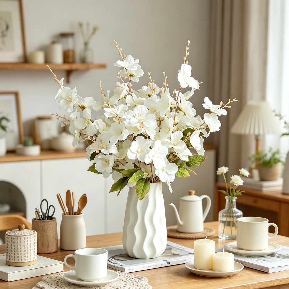 Silk Magnolia Artificial Flower Bouquet – Wedding & Home Décor Artificial Flower Bouquet Babs