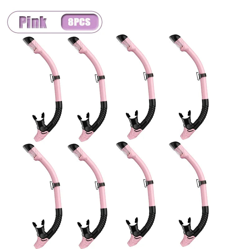 Full Dry Snorkel for Adults – 1–10 Pack Diving Breathing Tube Dry Snorkel Babs Pink-8PCS