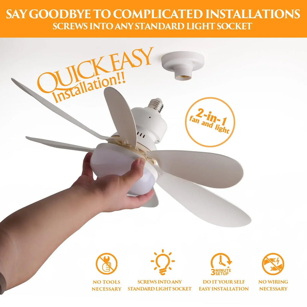 E27 LED 30W Ceiling Fan Light with Remote & Dimming Ceiling Fan Light Babs