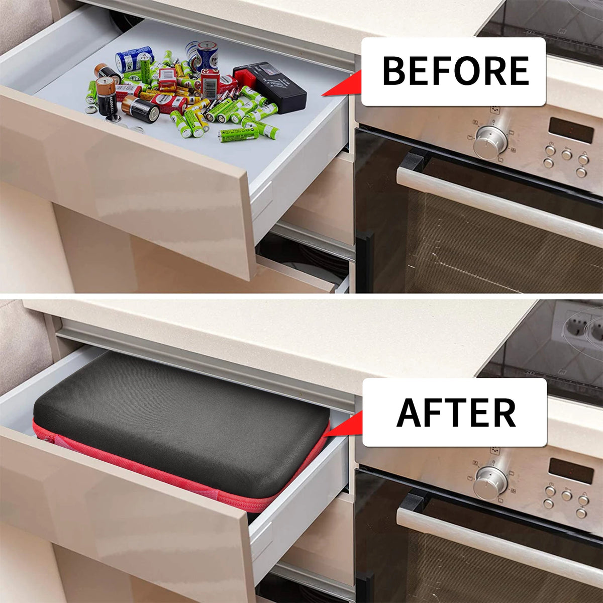Battery Organizer Case with Tester – Holds 150+ AA AAA 9V C D Battery Organizer Case Babs