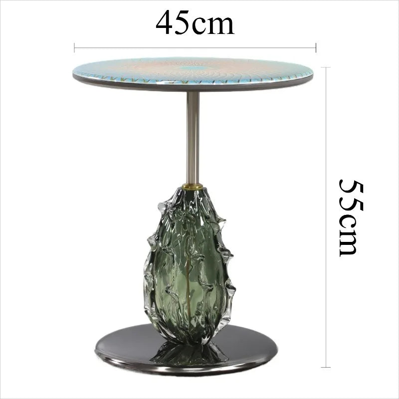 Modern Round Coffee Table | Microcrystalline Stone & Metal Frame Round Coffee Table Babs