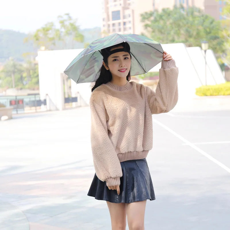 Fishing Umbrella Hat – UV Protection & Rainproof Outdoor Cap Umbrella Sun Hat Babs Camouflage 1PC
