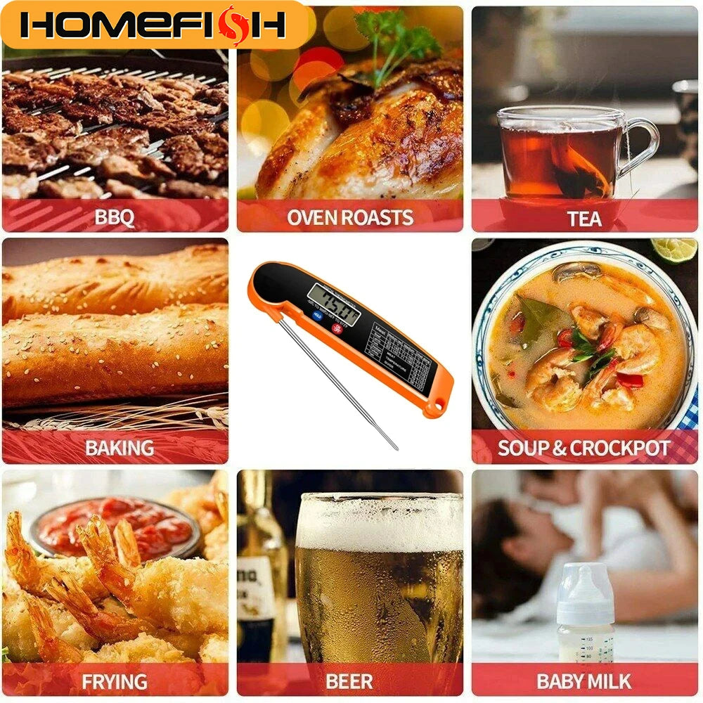 Foldable Digital Food Thermometer – Instant Read Meat & BBQ Digital Food Thermometer Babs