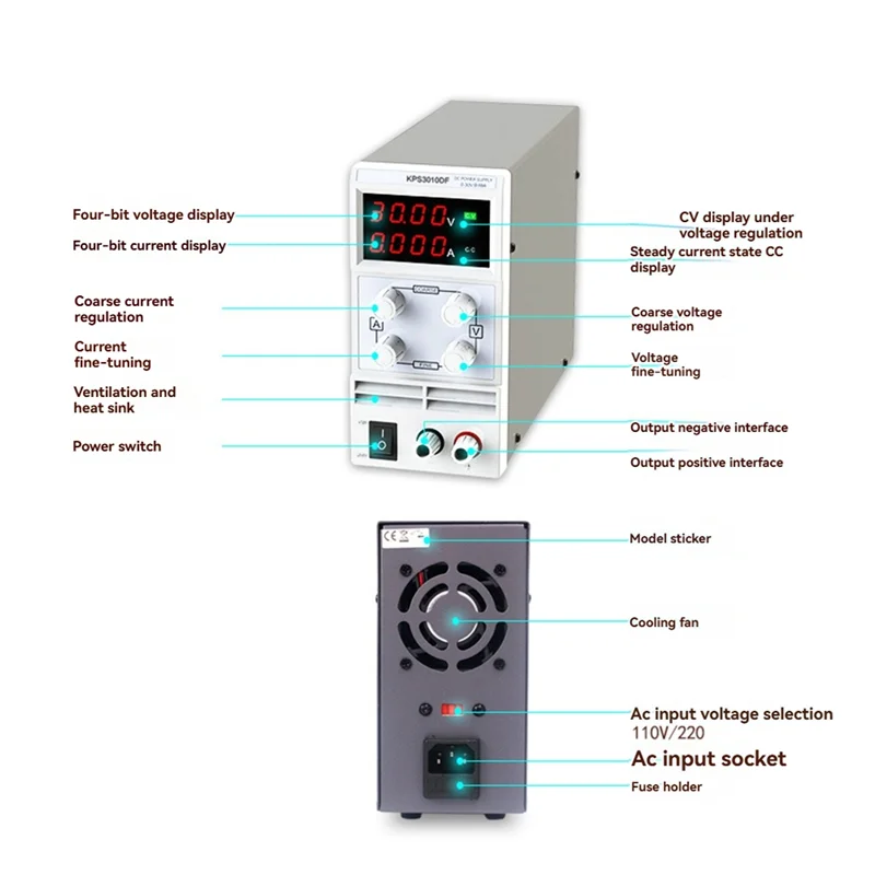Adjustable DC Bench Power Supply 30V 5A Variable Voltage Regulator Bench Power Supply Babs