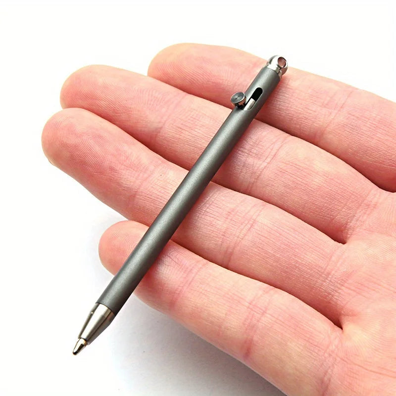 Pure Titanium Mini Keychain Ballpoint Pen – Compact Bolt Pen Keychain Ballpoint Pen Babs dark gray