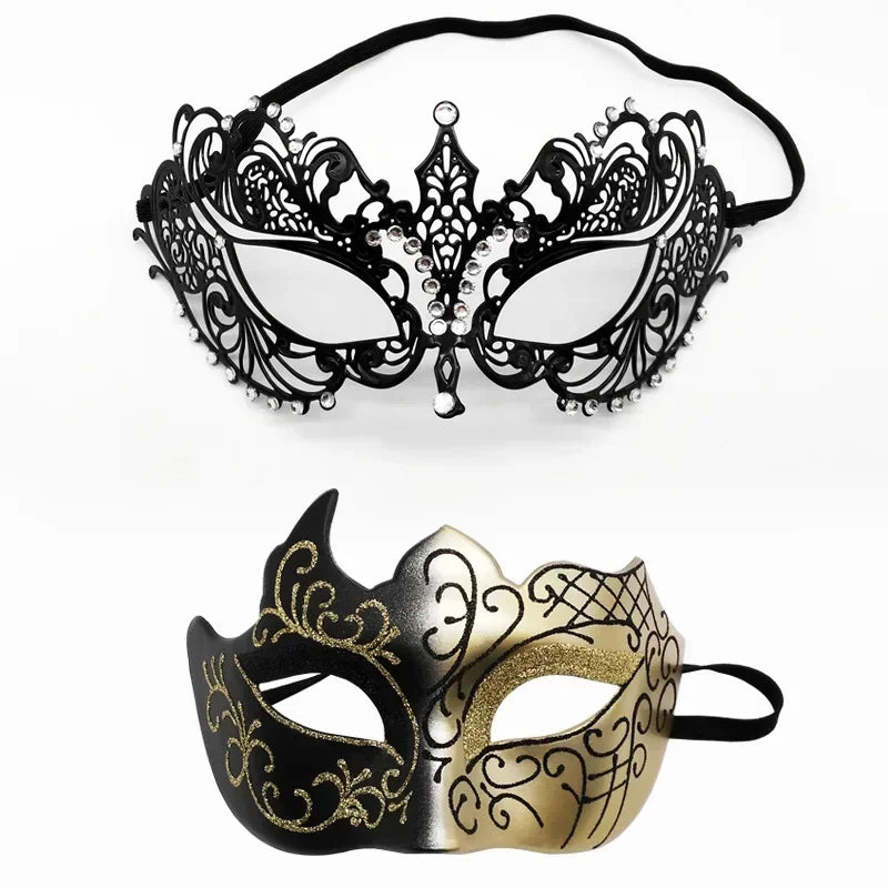 Couple Masquerade Masks Set – Halloween Carnival Cosplay Party Masquerade Mask Set Babs 2a