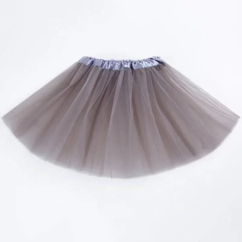 Girls Pink Tutu Skirt | Princess Party & Birthday Ball Gown Girls Tutu Skirt Babs grey for 6-10 years old