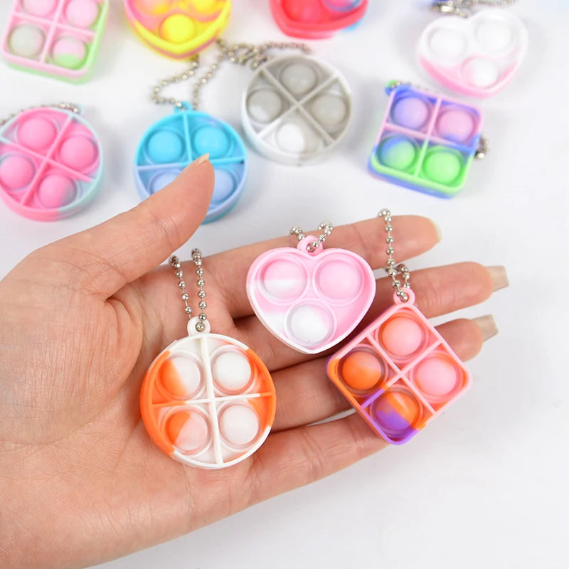 Pop Fidget Toy Keychains 10/20 Pcs – Kids Party Favors Fidget Toy Keychain Babs