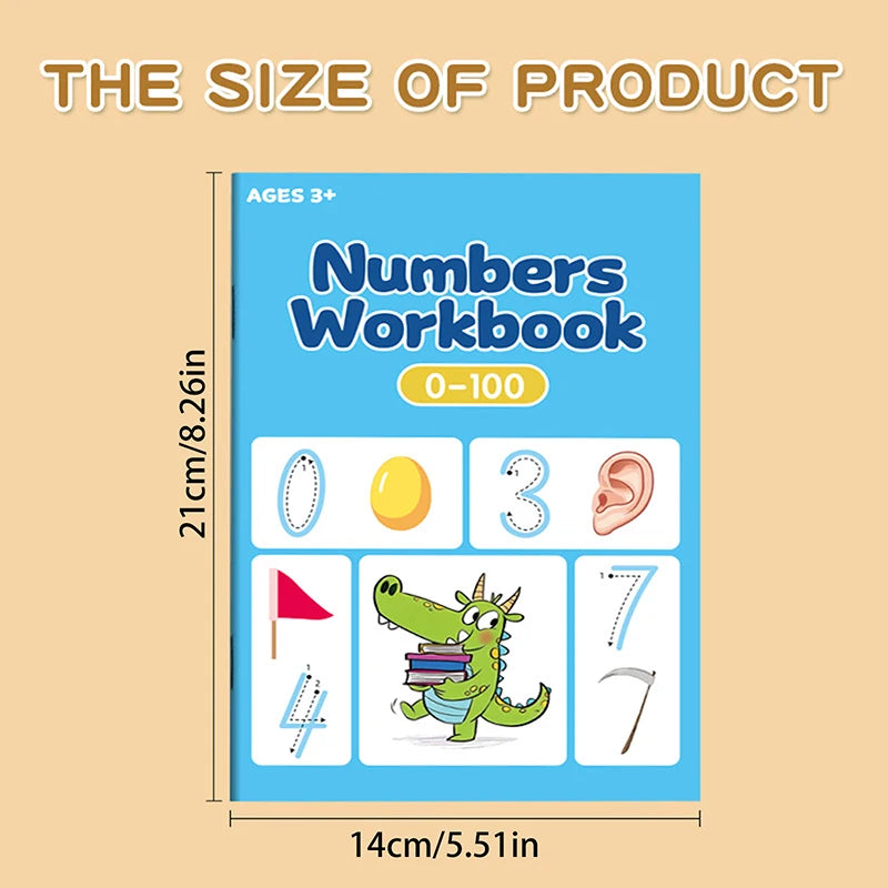 Kids Number Writing Math Workbook – 48 Pages, Ages 3–6 Kids Math Workbook Babs Multicolor