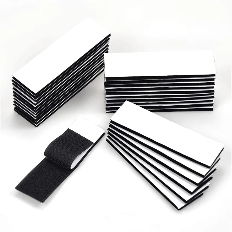 50-Pack Hook & Loop Self-Adhesive Tape – Non-Slip Fixer Hook & Loop Tape Babs