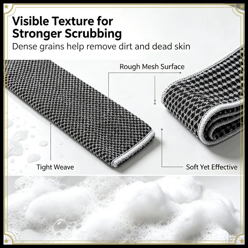 Exfoliating Body Scrubber Towel – Back Washcloth 1/3 Pcs Body Scrubber Towel Babs