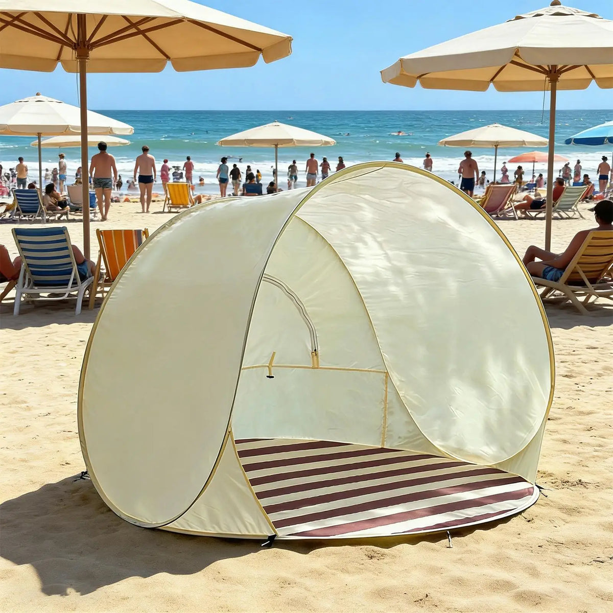 Pop-Up Beach Tent UPF 50+ UV Protection – 3-4 Person Canopy Pop-Up Beach Tent Babs