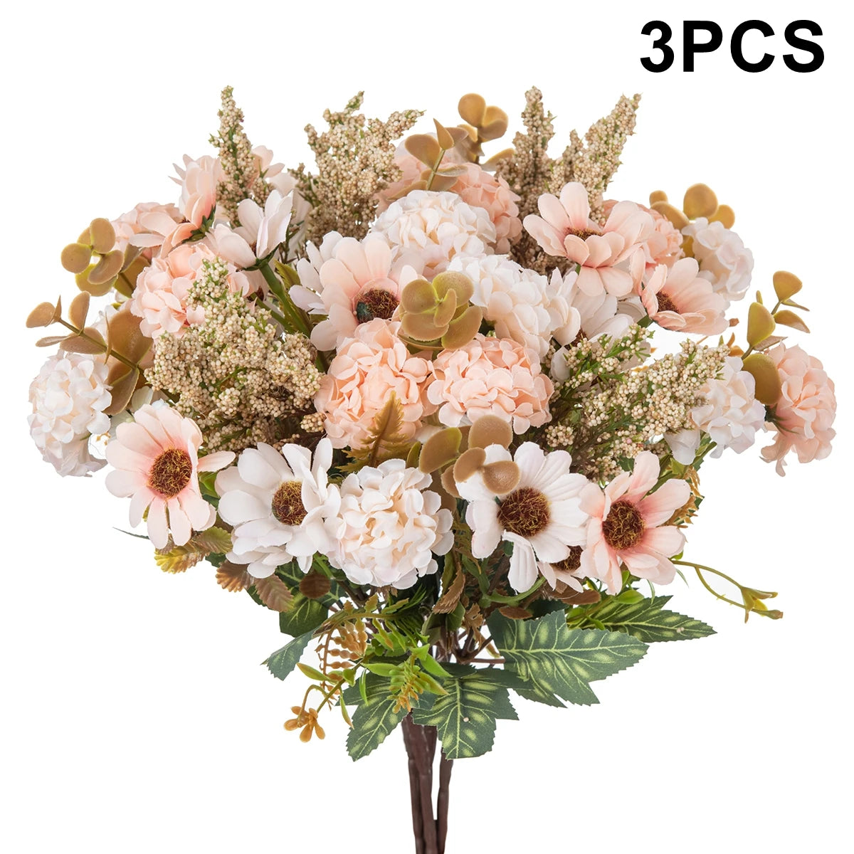 3-Piece Silk Lilac Daisy Artificial Bouquet – Wedding & Home Décor Artificial Flower Bouquet Babs Champagne 3 pcs