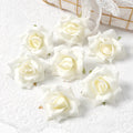 6cm Artificial Silk Rose Flower Heads – Wedding & Holiday Decor Artificial Flower Heads Babs White 10Pcs