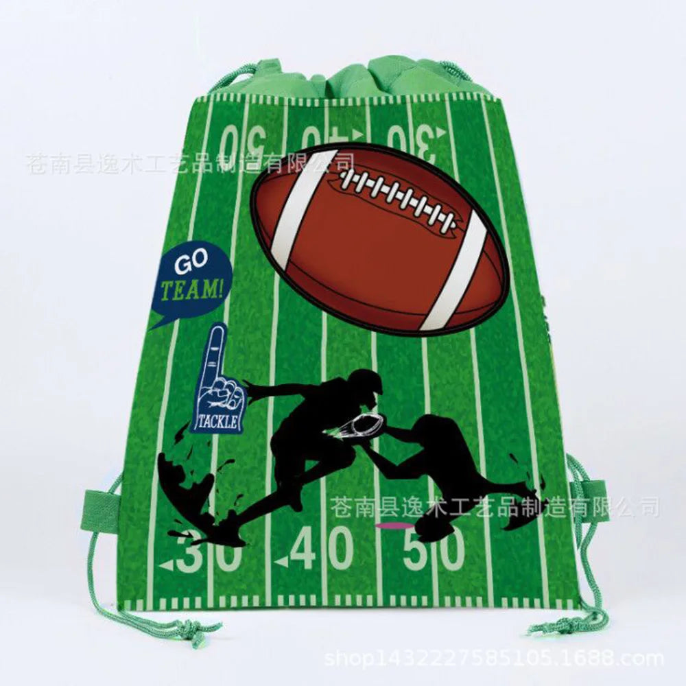 Non-Woven Drawstring Party Gift Bags for Boys & Girls Party Favor Bag Babs Rugby B 27x34cm