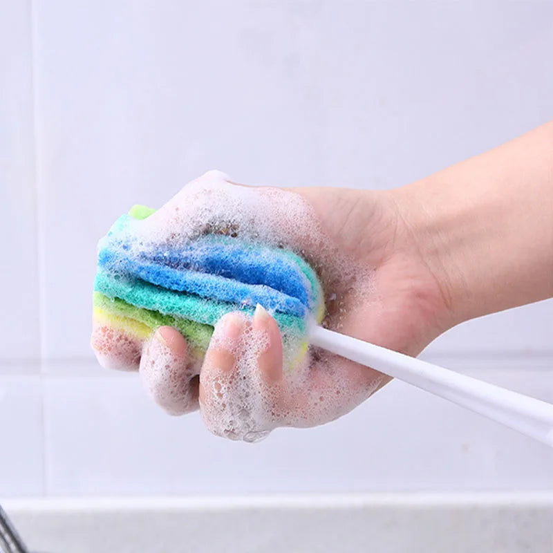 Rainbow Sponge Bottle Brush – Cup, Mug & Glass Scrubber Bottle Cleaning Brush Babs