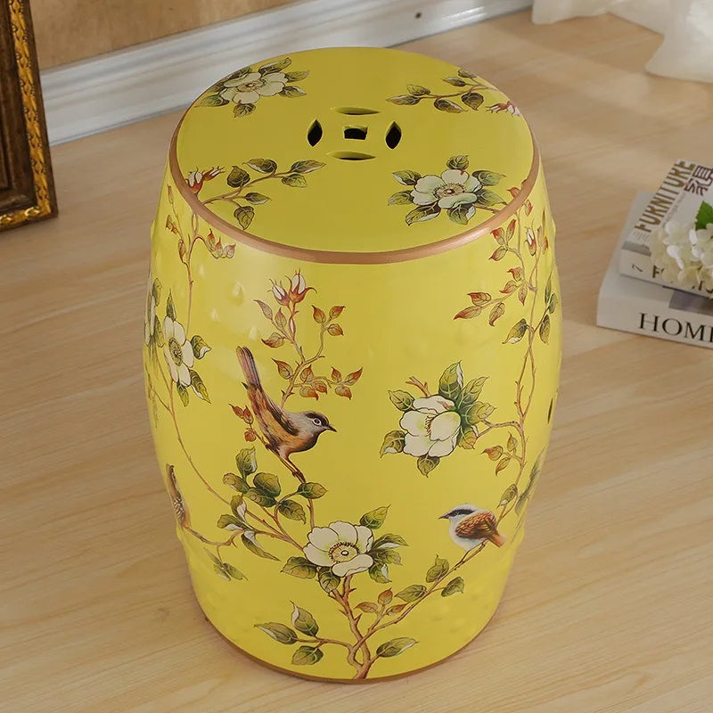 Ceramic Drum Stool – Luxury Round Decorative Seat for Home Ceramic Drum Stool Babs