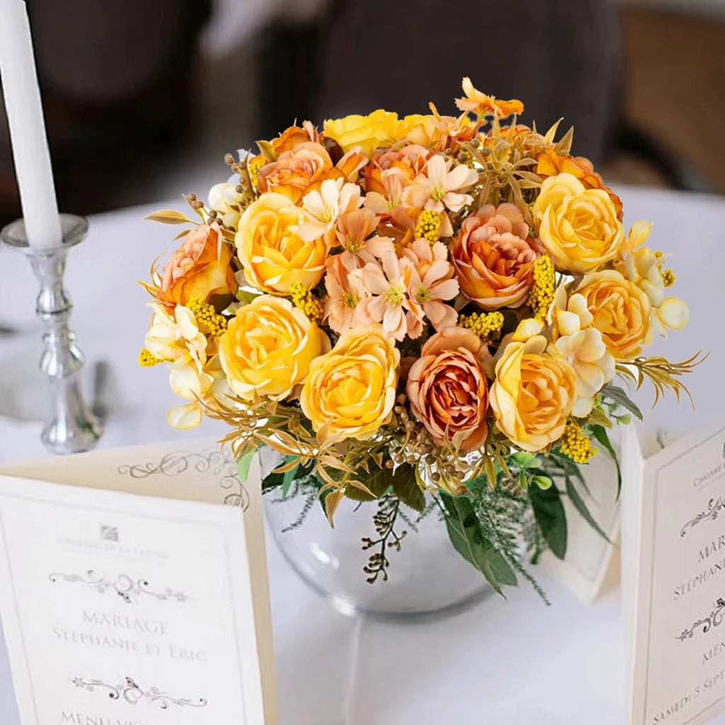 Silk Artificial Rose & Peony Bouquet – Wedding & Home Décor Artificial Flower Bouquet Babs