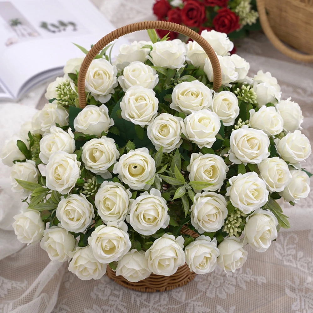 Silk Rose Artificial Flowers – Wedding & Home Decor Bouquet Artificial Flower Bouquet Babs