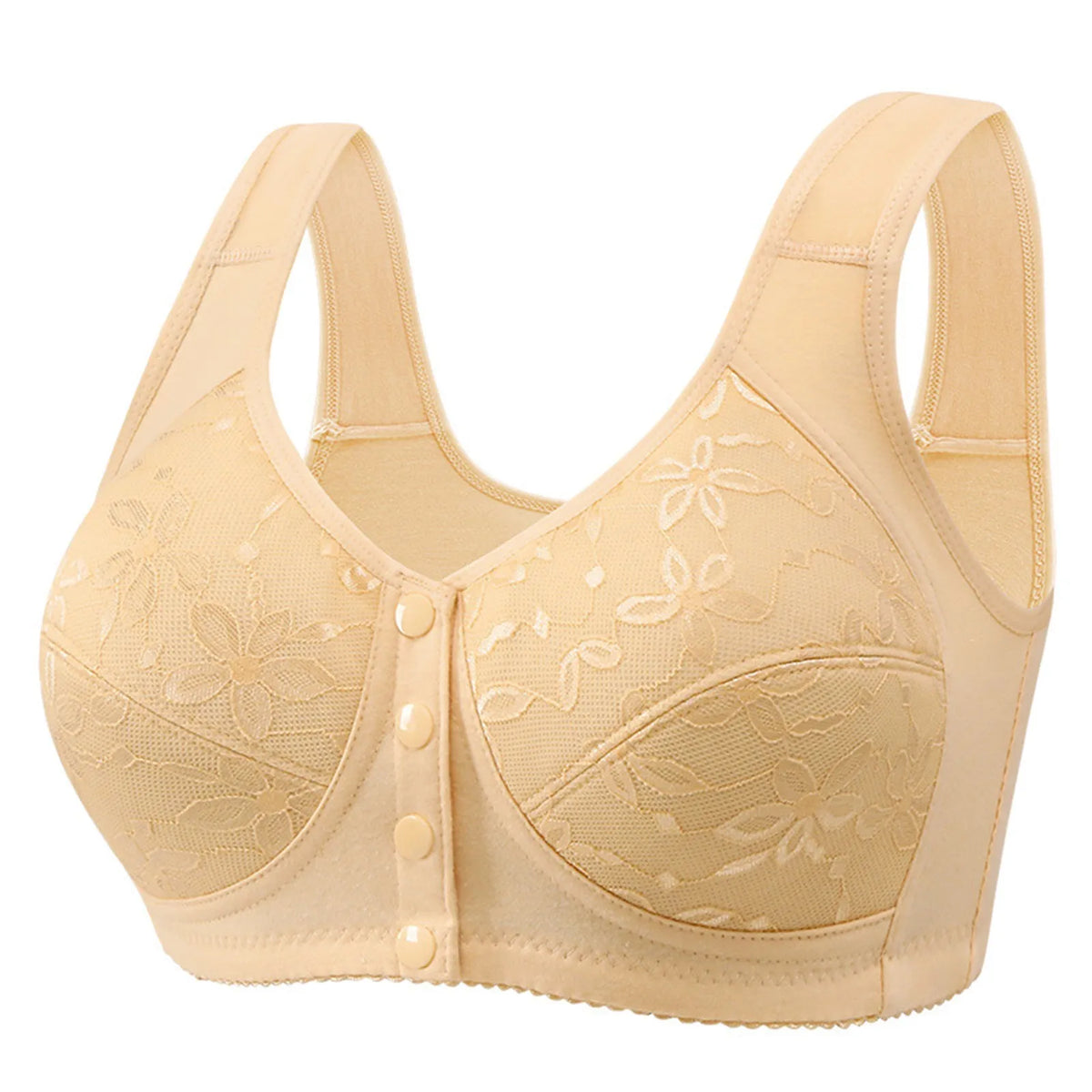 Women's Wirefree Vest Bra – Soft Cotton Front Button Closure Wirefree Vest Bra Babs Complexion 40