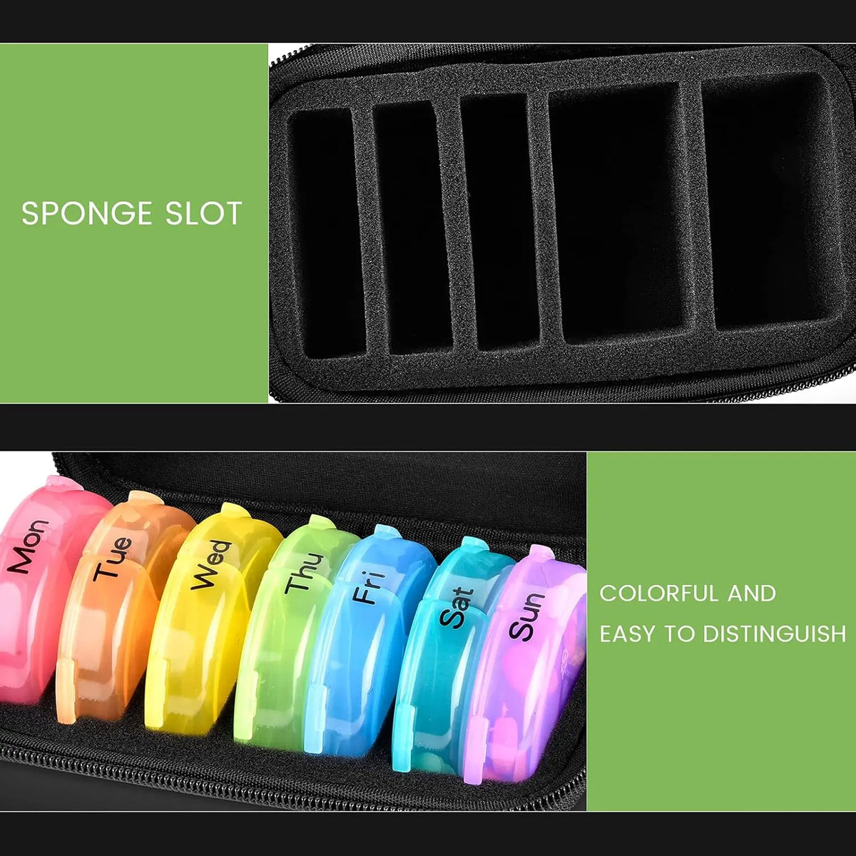 7-Day Pill Organizer 3x Daily – Large Travel Medicine Case Pill Organizer Case Babs