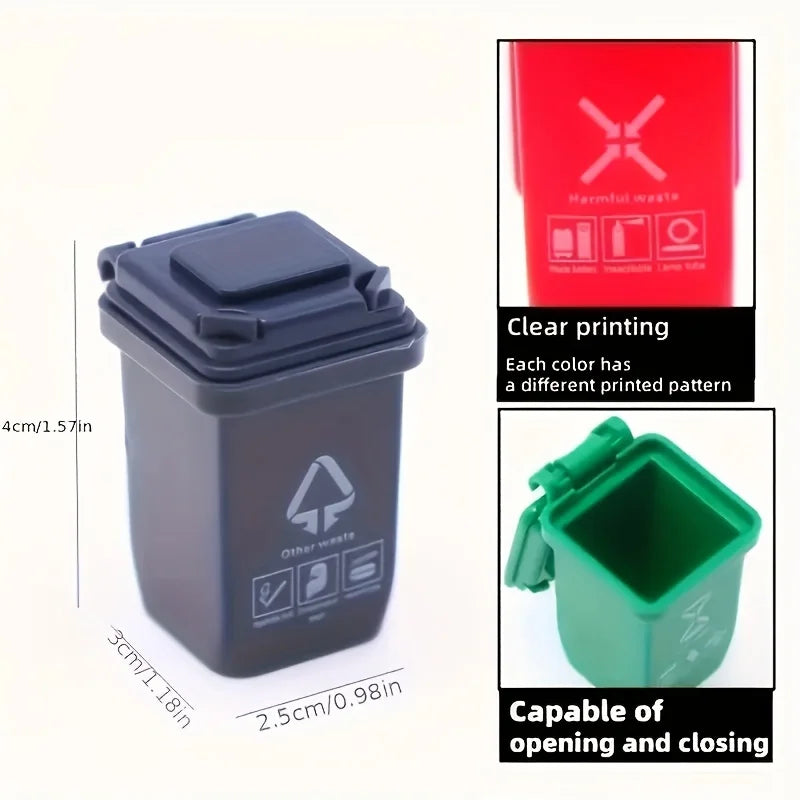 5-Pack Mini Garbage Sorting Trash Can Toy Set & Party Supplies Mini Toy Trash Can Set Babs