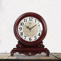 Retro Wooden Desk Clock – Antique Luxury Tabletop Timepiece Decorative Desk Clock Babs Silent