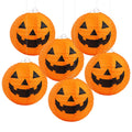 6-Piece Halloween Pumpkin Paper Lanterns – Hanging Decorations Halloween Paper Lanterns Babs Orange