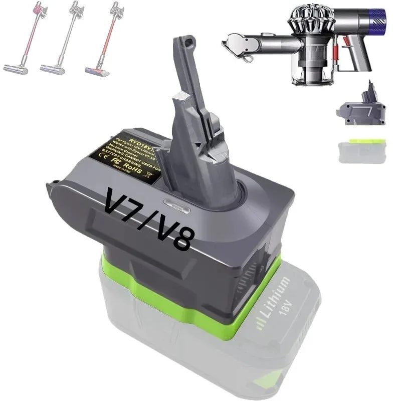 Ryobi 18V to Dyson V7 V8 Battery Adapter Converter RYO18V7V8 Battery Adapter Converter Babs