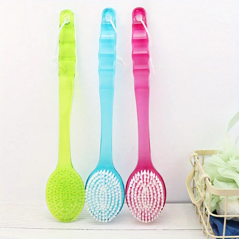 Ergonomic Long-Handle Bath Brush – Back Scrubbing & Massage Bath Body Brush Babs