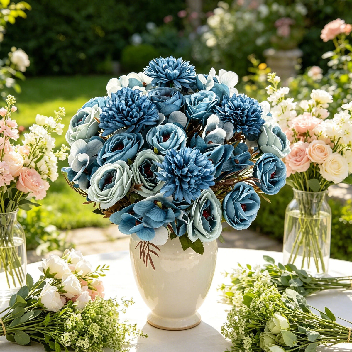 Autumn Artificial Silk Rose Bouquet – Wedding & Home Décor Artificial Flower Bouquet Babs