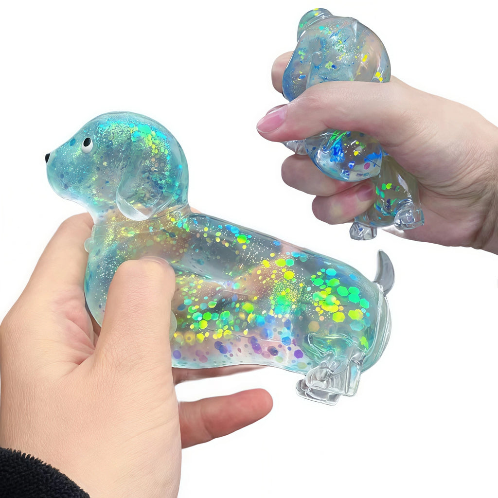 Sparkling Sausage Dog Slow Rising Squishy Fidget Toy Squishy Fidget Toy Babs