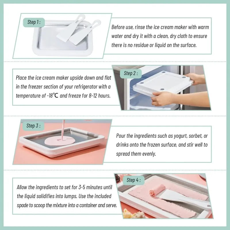 DIY Rolled Ice Cream Maker Pan – Frozen Yogurt & Ice Cream Ice Cream Maker Pan Babs