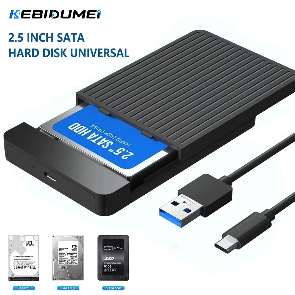 USB-C 2.5" SATA HDD SSD Enclosure – USB 3.0/3.1, Up to 6TB HDD SSD Enclosure Babs