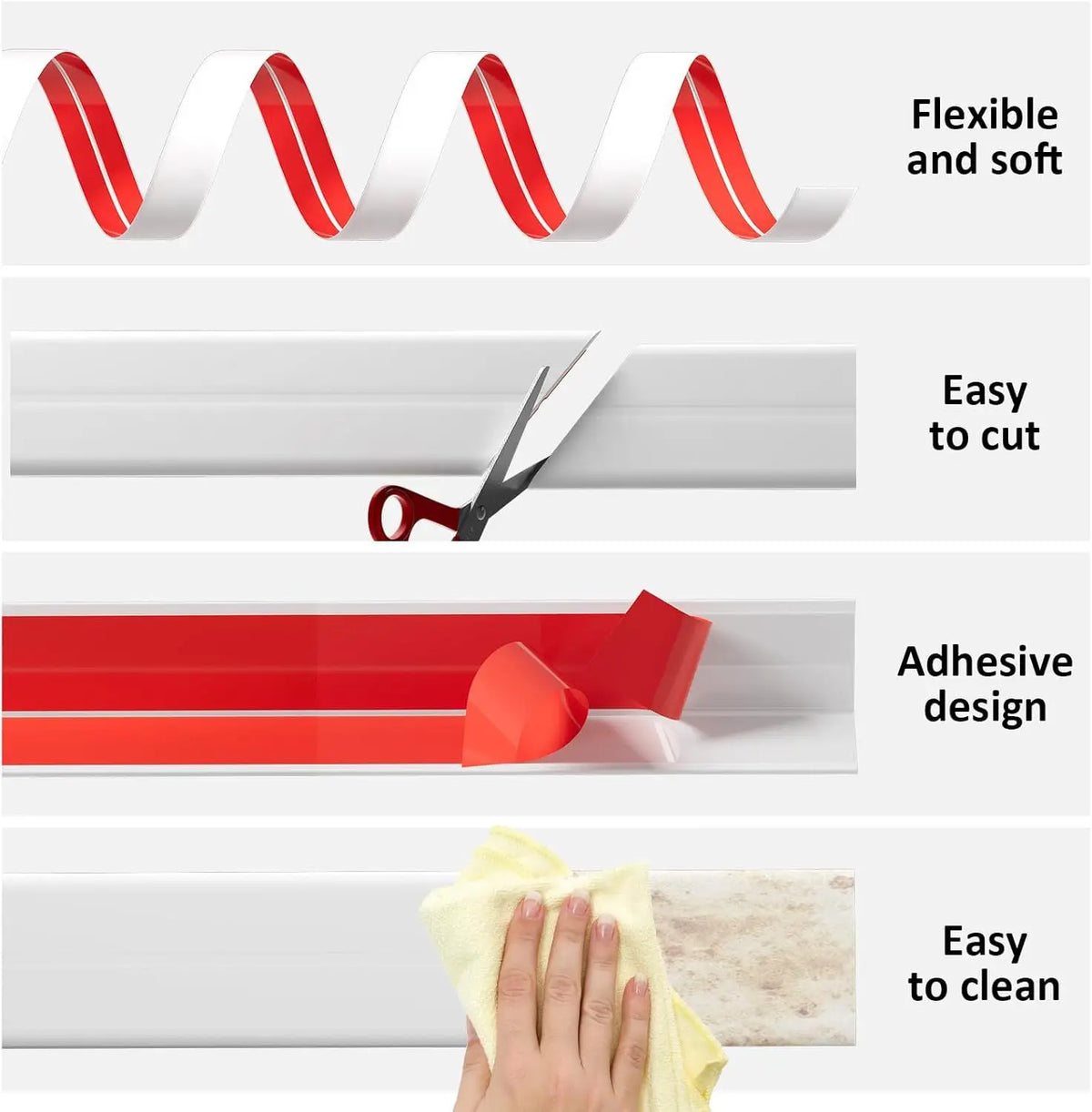 1M Flexible Wall Corner Protector Peel & Stick Trim Strip Wall Corner Protector Babs