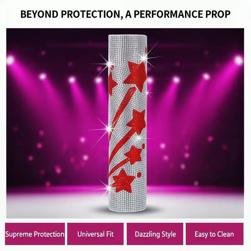 Bling Rhinestone Wireless Mic Cover – Sparkly Decorative Sleeve Mic Handle Cover Babs