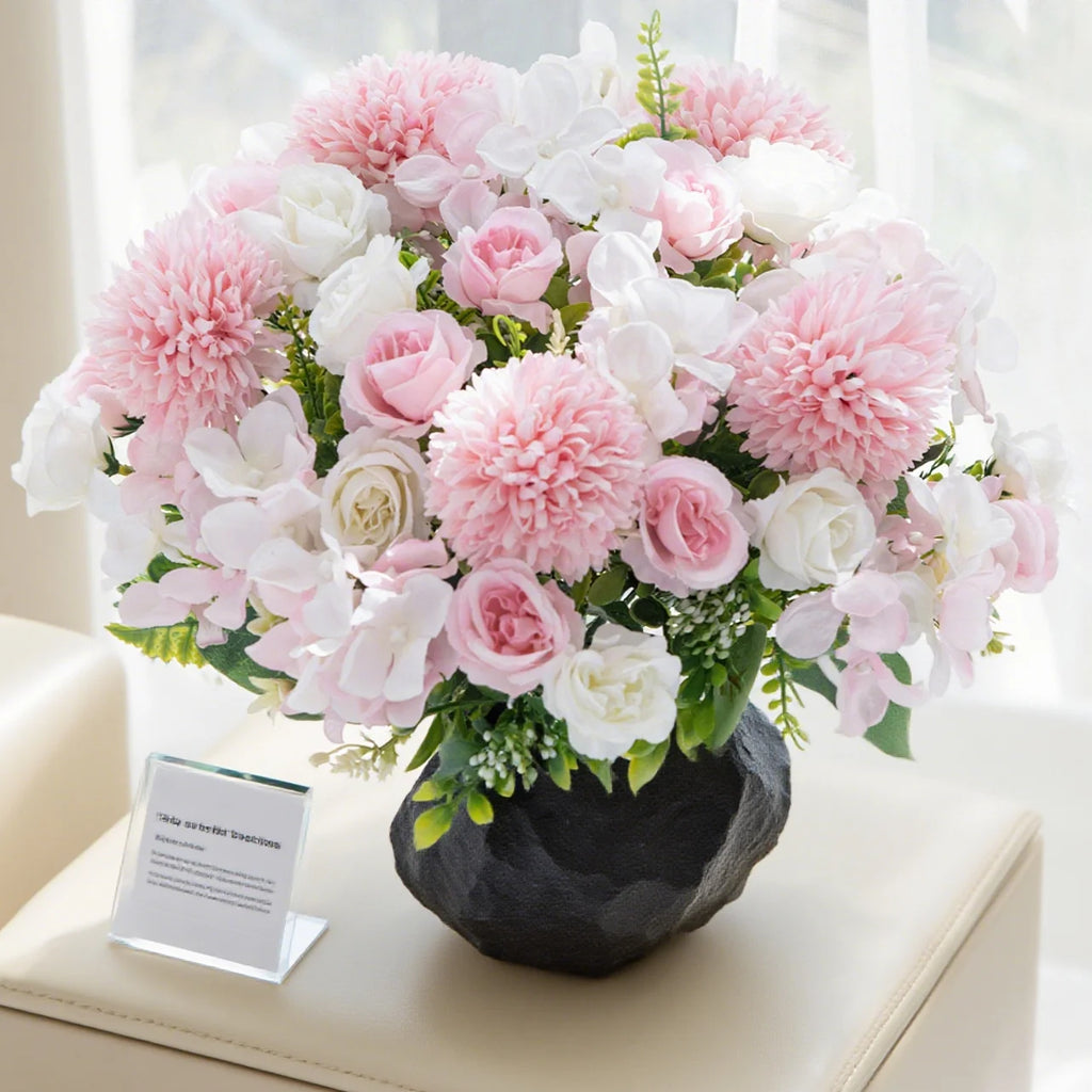 Silk Rose & Chrysanthemum Artificial Bridal Bouquet | DIY Decor Artificial Flower Bouquet Babs