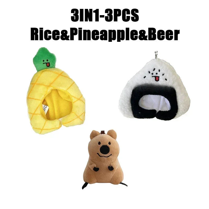 Plush Animal Hood Keychain DIY Craft Kit – Holiday Gift DIY Plush Craft Kit Babs SetA-3PCS