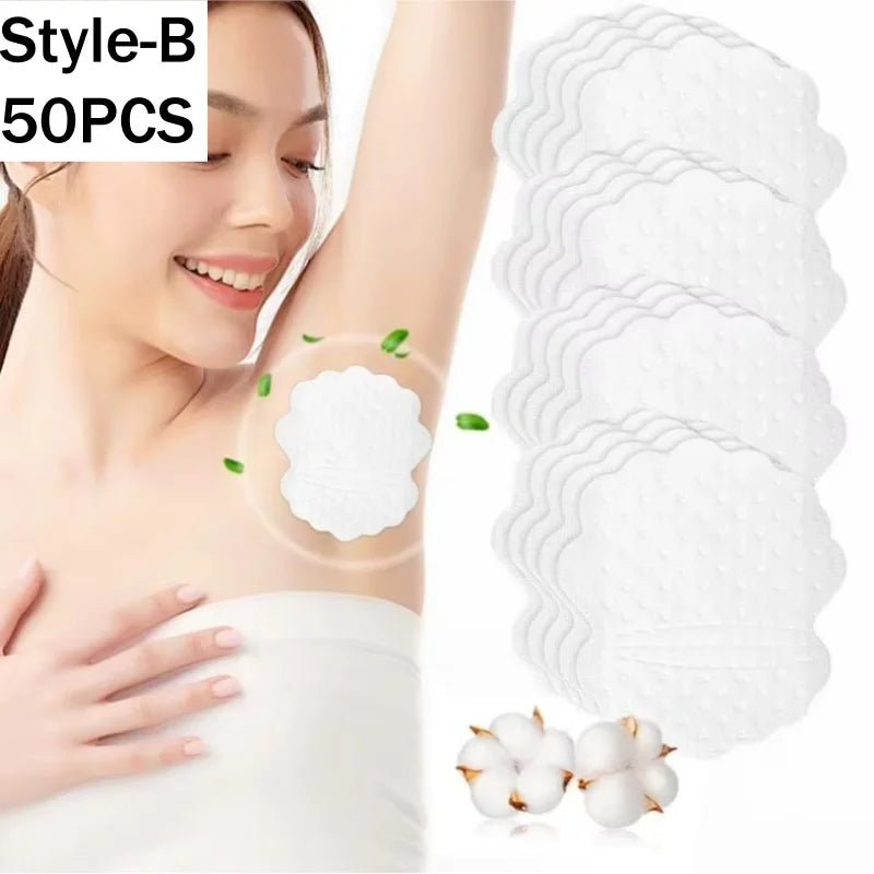 Disposable Underarm Sweat Pads – Unisex Cotton Armpit Shields Underarm Sweat Pads Babs Style-B-50PCS
