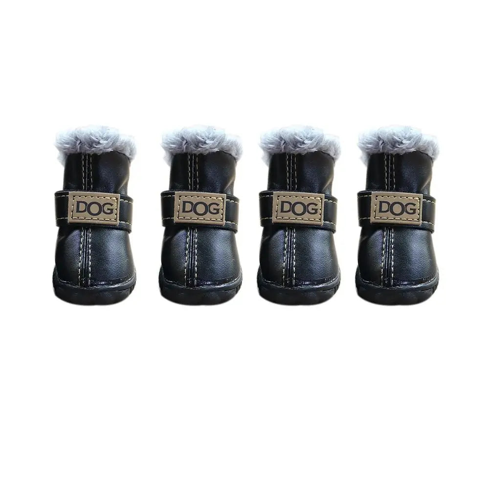 Waterproof Non-Slip Winter Dog Snow Boots – Set of 4 Dog Winter Boots Babs black XS