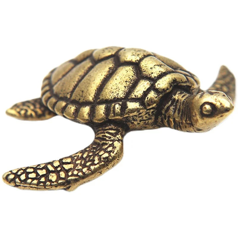 Vintage Brass Turtle Figurine – Copper Sea Animal Desk Ornament Decorative Figurine Babs Antique brass