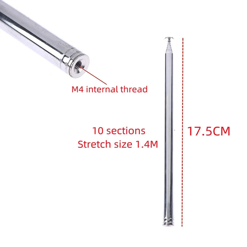 140cm 10-Section Telescopic FM AM Radio Antenna | Steel Radio Antenna Babs