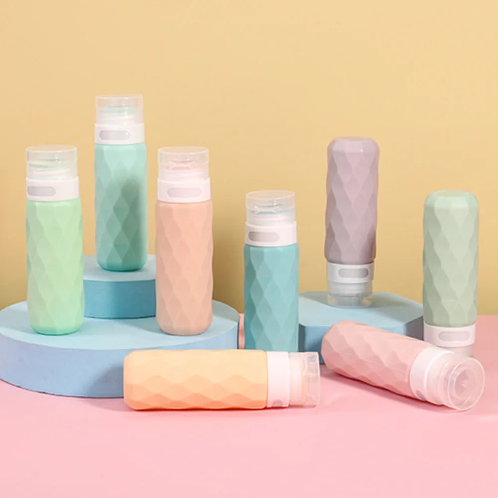 4-Pack 90ml Refillable Silicone Travel Squeeze Bottles Set Travel Bottle Set Babs