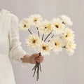 Artificial Silk Gerbera Flowers Bridal Bouquet 5/10 Pcs Artificial Silk Flowers Babs Beige 5 PCS