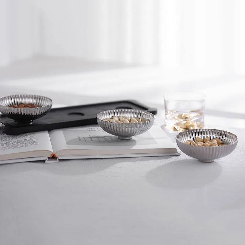 Stainless Steel & Wood Fruit Bowl – Luxury Decorative Tray Decorative Fruit Bowl Babs
