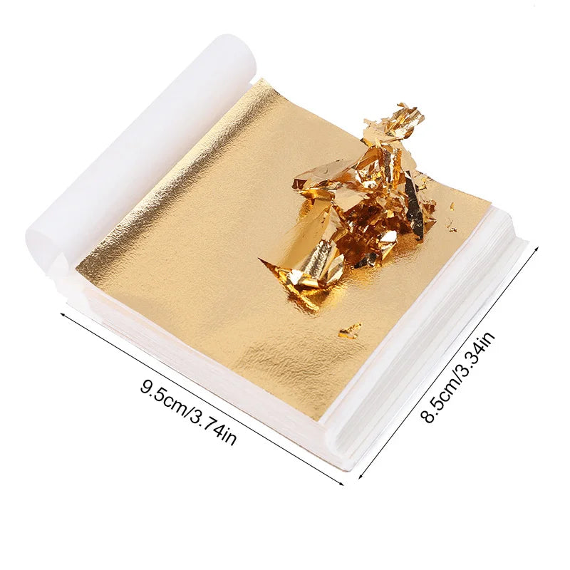 100Pcs Imitation Gold Foil Leaf Sheets – DIY Gilding & Nail Art Gold Foil Craft Sheets Babs
