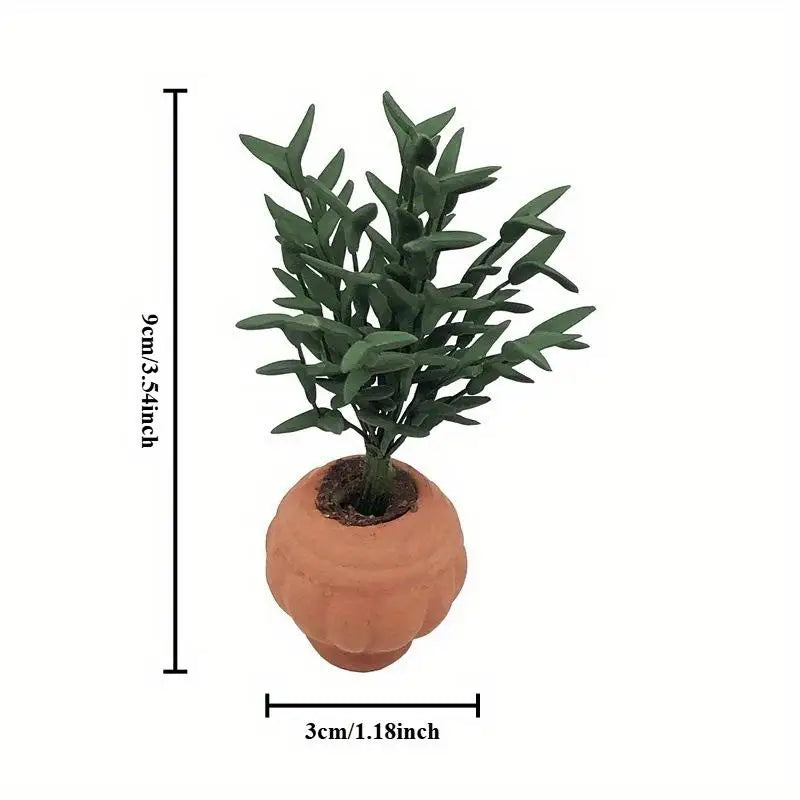 Miniature Potted Plant Simulation Flower Model | Home Décor Miniature Plant Decor Babs