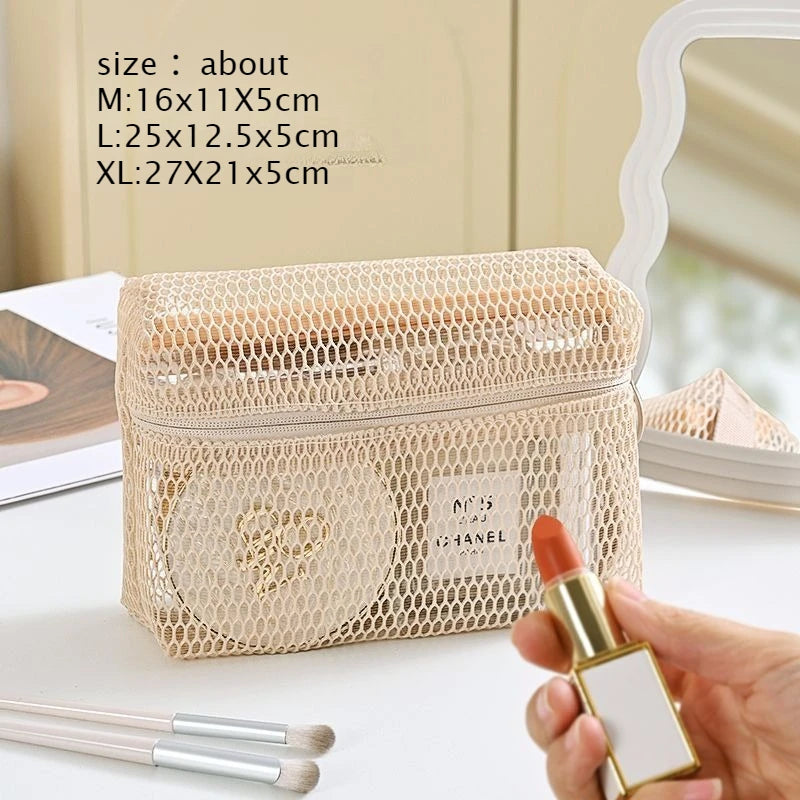 3D Grid Mesh Travel Organizer Pouch – Transparent Storage Bag Travel Organizer Pouch Babs