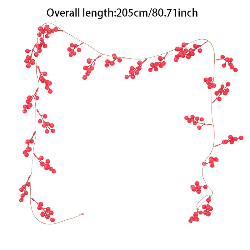 Artificial Red Berry LED Vine – Wedding & Christmas Décor Artificial LED Vine Babs